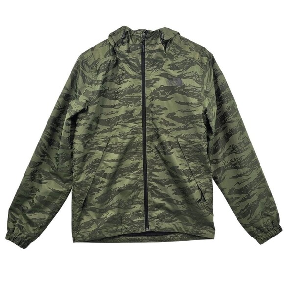 The North Face Mens S Millerton Green Camo Dryvent Hooded Raincoat - Picture 1 of 16